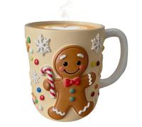Copa de Navidad - 4.72x3.94x3.35 pulgadas, decoración de escritorio de resina de vacaciones, lindo tazón de pan de jengibre | Taza de café de resina, té frío caliente leche de agua Latte para