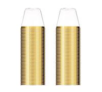 Copa de plástico Copa de oro Copa de vino tazas desechables Copa de cócteles Copas de fiesta con bucos perfectos para fiestas Bodas de 9 oz (oro 50 piezas)