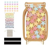 Copa de premios,Tarro de Recompensas, Sistema de Recompensas para Niños, Tarro de Recompensas con Estrellas, con Soporte de Madera y 30 Pegatinas de Estrellas, para el Hogar, la Escuela