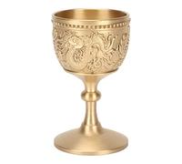 Copa de Proxeneta de Estilo Retro Grabada en Relieve Lujosa del Cáliz Dorado para la Boda del Banquete del Partido, Hecha de Latón Espesado