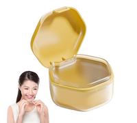 Copa de remojo de dentadura postiza: caja de dentaduras postizas portátiles, caja de limpieza de dientes postizos impermeables con tapa | Contenedor de remojo dentel de viaje, soporte de dentadura pos