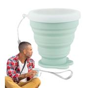 Copa de silicona plegable - Diseño de huella de gato portátil de 200 ml con botella de agua reutilizable en la tapa para senderismo, camping, comedor al aire libre - taza de viaje