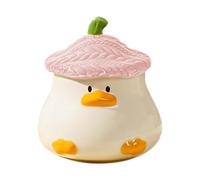 Copa de té de pato, taza de café de pato - Tazas de café de animales - 400 ml de bebida en de animal con tapa, vajilla pintada a mano con mango para mujeres adultas amigos amigos coleccionista de mord