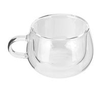Copa de vidrio de doble pared de 150 ml con mango, taza de café transparente, espresso italiano moderno, vidrio de borosilicato, adecuado para cocinas caseras y fiestas de