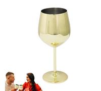 Copa De Vino - 1 Copa DeVino Alta De Acero Inoxidable Y Metal - CopaDe Barra Con Tallo De 8,4x7,4x21,4 Cm - Vasos Duraderos De Suave | CopaDe VinoReutilizable Para Fiestas, Restaurantes, Hote