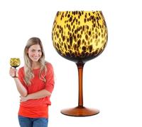 Copa De Vino Con Estampado De Leopardo - Copas De Cóctel, Copas De Agua Estampadas | Vajilla Vasos De Vino De Bar Únicos Con Estampado De Leopardo, Vaso De Vino En Forma De Manzana Para Fez