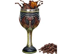Copa de vino de dragón | Copa de vino de dragón de llama medieval, copas medievales, cáliz de fantasía, taza de acero inoxidable para beber