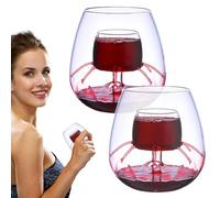 Copa De Vino Fuente,Accesorios Para Copas De Vino, Juego de copas aireadoras de vino para decantador, Juego de cata de vinos de diseño transparente para vino tinto, té y café.