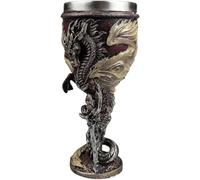 Copa De Vino Medieval Con Diseño De Dragón De Llamas, Copa De Vino De Resina De Acero Inoxidable De 7 Oz, Ideal Para Día Del Padre, Fiestas, Café Vikingo Nórdico, Jarra De Cerveza Para Hombres,