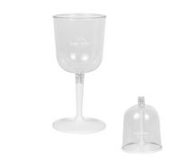 Copa de vino portátil para viajes: copa con plebra transparente, babe de bebidas resistentes a la rotura, recipiente al aire libre reutilizable, accesorio de viaje compacto | Space Saving Wine Class p