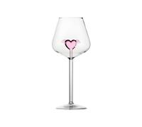 Copa de vino tinto con diseño de amor rosa, copas de vino tinto de cristal, copas de vino románticas con forma de corazón, copa de champán para bodas y fiestas de San Valentín.(Pink,Height24cm)