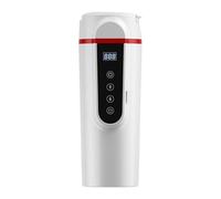 Copa eléctrica de viaje portátil, copa de calefacción de automóvil de 12V/24 V con cigarrillo LCD Pantalla Control de temperatura de 420 ml Café de café White White