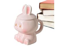 Copa floscio con liebre - Porta cerveza caliente, artesanía de té pastel que muestra la construcción de porcelana, copa juguetona con adición de tapón a presión, asistente para bebidas attr