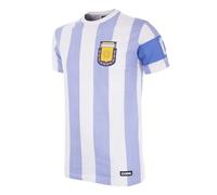 Copa Football - Camiseta - Hombre -Argentina Capitano - Manga Corta - Blanco - 100% algodón - Talla S