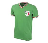 Copa Football - Camiseta de Fútbol - Hombre - México con Pelé 1980 - Retro - Manga Corta - Verde - 100% algodón - Talla M