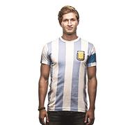 Copa Football - Camiseta - Hombre -Argentina Capitano - Manga Corta - Blanco - 100% algodón - Talla XL
