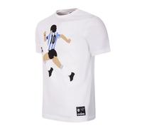 Copa Football - Camiseta - Hombre - Maradona x Argentina Gráfico - Manga Corta - Blanco - 100% algodón - Talla XL