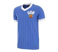 Copa Football - Camiseta de Fútbol - Hombre - Alemania del Este (DDR) 1985 - Retro - Manga Corta - Azul - 50% algodón - 50% poliéster - Talla L