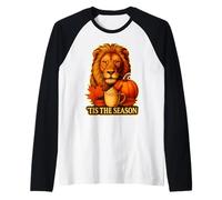 Copa Leo King de Tis The Season Lion para otoño, otoño, Calabaza y Especias Camiseta Manga Raglan
