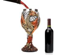 Copa medieval - 9 x 9,3 x 18,5 cm, acero inoxidable/resina, cáliz de dragón, taza de 117 ml, hecho a mano, perfecto para la diversión de degustación de vino, anfitrión de fiestas de fantasía