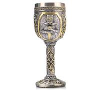 Copa medieval gótica de acero inoxidable, Dungeons and Dragons Vikingo Guerrero, pirata, cuerpo de resina con inserto de acero inoxidable, taza decorativa, regalo de fiesta de cumpleaños, 200 ml