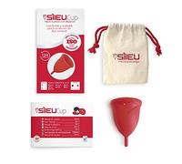 Copa Menstrual Sileu Cup Rose - Modelo de iniciación sencillo de colocar - Ayuda a prevenir infecciones urinarias y la cistitis - Talla S, Rojo, Flexibilidad Standard