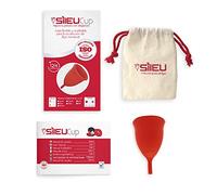 Copa Menstrual Sileu Cup Tulip - Higiénica y Segura - Silicona Médica Reutilizable, Flujo Abundante - Talla L Rojo