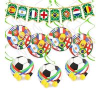 Copa Mundial de Fútbol 2026 remolinos colgantes, 16 piezas de decoración de la Copa del Mundo de Fútbol 2026 Serpentinas Espiral para fans de Fútbol Cumpleaños Suministros de Fiesta