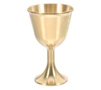 Copa Vintage de Latón Macizo Pentagrama Dorado, Cáliz para Rituales Astrológicos y Ceremonias, Decoración Elegante y Toque Místico Hogar