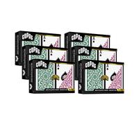 Copag 1546 Design - Juego de cartas 100 % plástico, tamaño puente, verde/borgoña (índice estándar, 6 juegos)