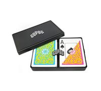 Copag 1546 Neoteric Design - Juego de cartas de p?ker 100 % pl?stico, tama?o est?ndar, amarillo, rosa y azul (?ndice jumbo)