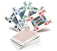 Copag 4 couleur 100% plastique Cartes à jouer Poker Taille Index JUMBO arrière (Rouge)