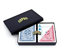 Copag * Caras de 4 colores* Legacy Design 100% plástico de juego, tamaño de póquer (estándar) Jumbo Index Rojo/Azul Set de doble baraja
