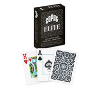 Copag Elite - Cartas de juego 100 % de plástico, tamaño de póquer (estándar), índice jumbo de una sola baraja (negro)