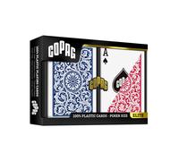COPAG Elite Cartas de Poker 100% Plástico Jumbo Index Rojo y Azul 2 Barajas