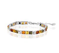 Copal Pulsera Femenina De Ámbar Báltico Y Plata De Ley Con Cierre Ajustable