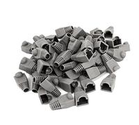 Copapa - Fundas de plástico suave para conectores de cable Ethernet RJ45, CAT5, CAT5E, CAT6, CAT6E, 100 unidades, color gris