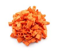 Copapa - Fundas de plástico suave para conectores de cable Ethernet RJ45, CAT5, CAT5E, CAT6, CAT6E, 100 unidades, color naranja