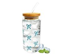 Copas de - 7.5x15.3cm 500ml Clear Jar, Derrame Proof, Copa con miembro | Diseño de, paja incluida, cristalería elegante para el hogar, bar, oficina, cumpleaños, Navidad, Día de