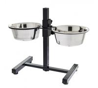 Copas de acero inoxidable con soporte ajustable para perros - Ferribiella - Tamaño: Grande