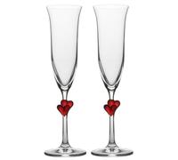 Copas de champ n Stolzle Lamour Heart Pair Corazones rojos