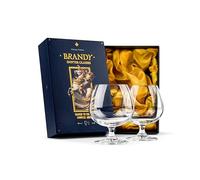 Copas de Cristal Grandes para Brandy y Coñac | Juego de 2 | 620 ml | Vasos Gigantes de Tallo Corto | Cristalería con Forma de Globo para Beber y Degustar Brandy Large Crystal