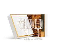 Copas de Cristal para Cóctel Aperol Spritz | Juego de 2 | 450 ml | Copas de Tallo Largo para Beber Limoncello, Campari y Hugo Spritz | Cristalería Elegante para Bebidas Spritzer