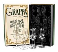 Copas de Cristal para Grappa | Juego de 6 | 90 ml | Copas Pequeñas de Tallo Largo para Beber Licor, Cordiales, Aperitivos, y Digestivos