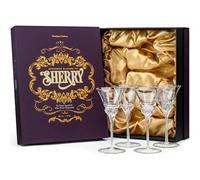 Copas de Cristal para Jerez, Oporto y Vino de Postre | Juego de 4 | 110 ml | Copas Pequeñas para Cordiales y Licores | Copas de Tallo Largo para Aperitivos, Digestivos y Sobremesas Crystal Sherry