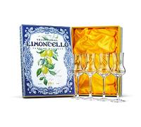 Copas de Cristal para Limoncello y Cordial | Juego de 4 | 100 ml | Copas Altas de Tallo Largo para Licores Aromáticos, Bebidas de Sobremesa, Aperitivos, Digestivos