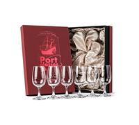 Copas de Cristal para Oporto, Jerez, Vino de Postre| Juego de 6 | 200 ml | Copas Pequeñas para Cordiales y Licores | Copitas de Tallo Corto para Aperitivos, Digestivos y Sobremesas Port Dessert