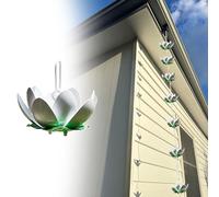 Copas de lluvia decorativas con diseño de flor de loto, kit de guía de lluvia flexible para jardín y puerta delantera, reemplaza el bajante de canalón