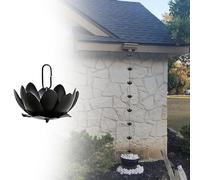 Copas de lluvia decorativas con diseño de flor de loto, kit de guía de lluvia flexible para jardín y puerta delantera, reemplaza el bajante de canalón