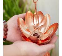 Copas de lluvia decorativas con diseño de flor de loto, kit de guía de lluvia flexible para jardín y puerta delantera, reemplaza el bajante de canalón